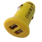 Tragbare gelbe Mini-USB-Auto-Ladegerät-Doppel-Port für Tablette PC