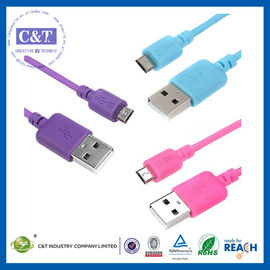 Farbige Mikro-Datenübertragungs-Kabel Hallo-Geschwindigkeit 2 in-1 Smartphones USB